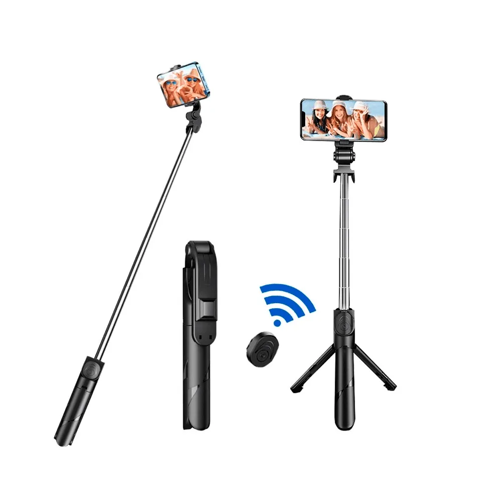 Bastão de Selfie 2 em 1 com Tripé e Bluetooth